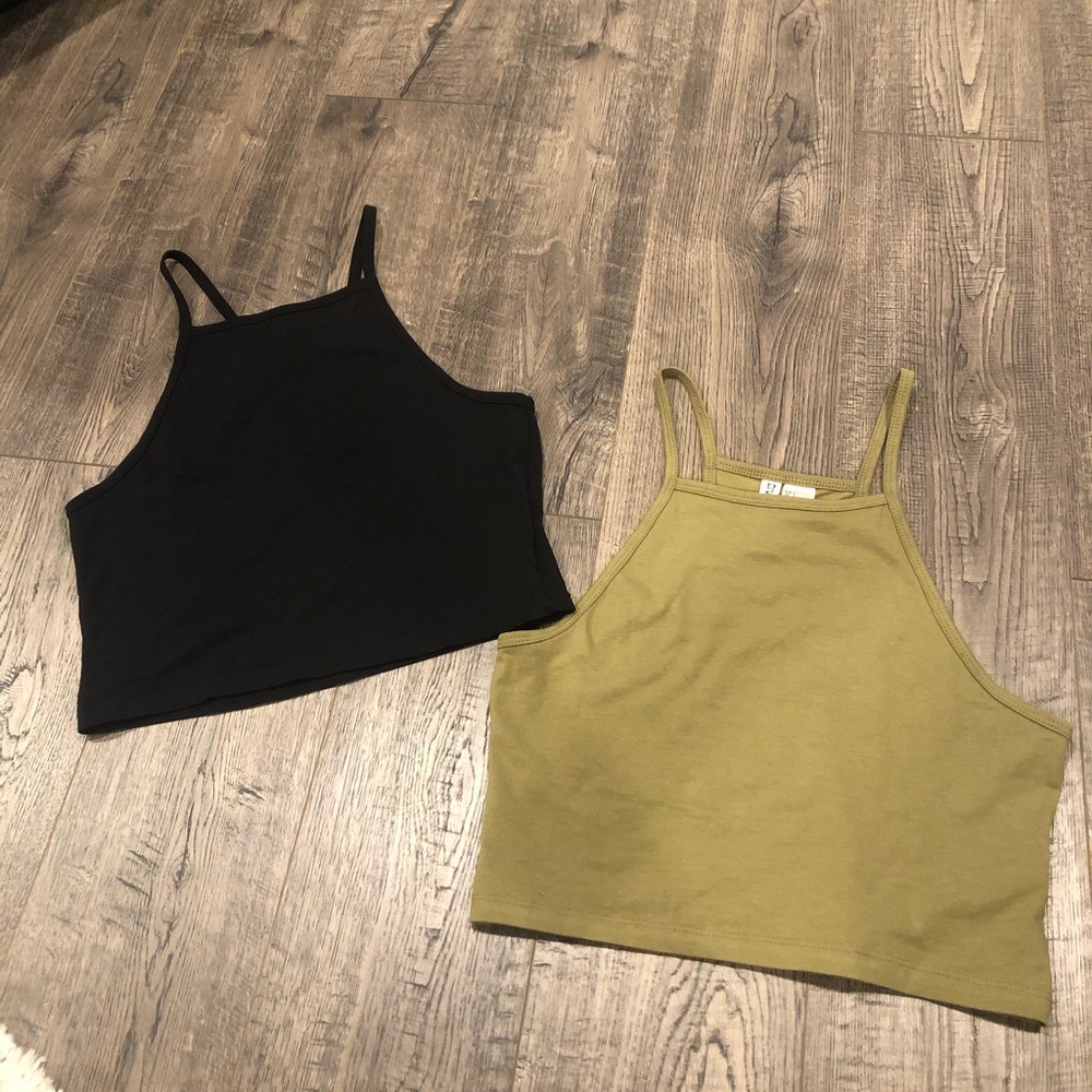 Bundle of cropped halter tops